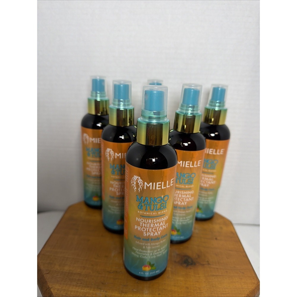 6 Mielle Mango & Tulsi Nourishing Thermal Protectant Spray 6oz Heat Protect *New